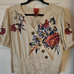 Vintage V  Christina Emproidered top. Medium